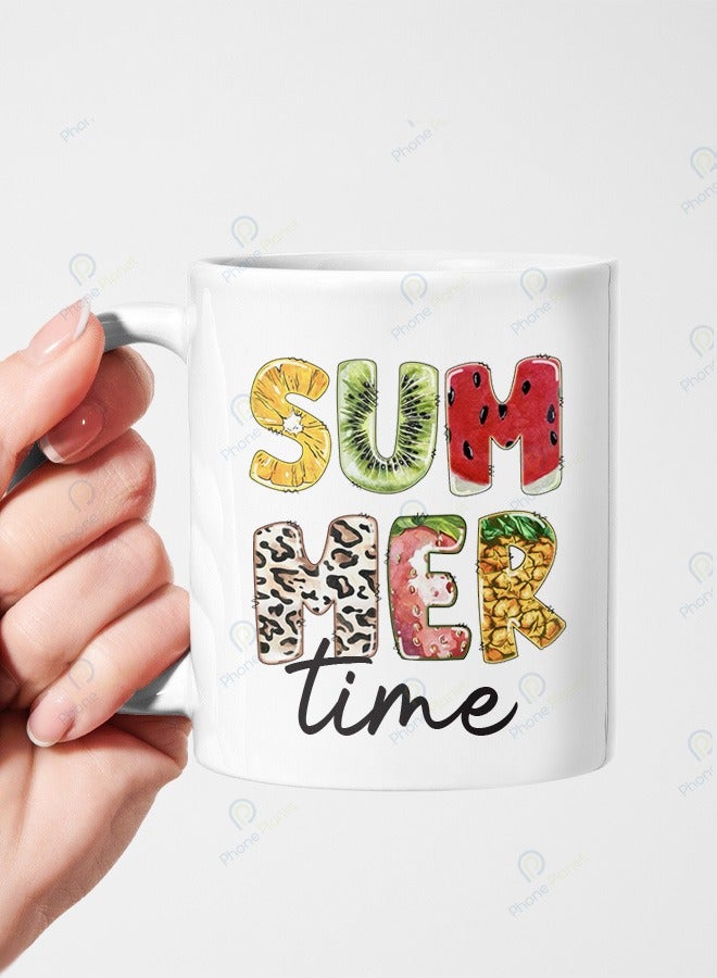 Phone Planet Summer Time Printed Multicolored Handle Ceramic Mug