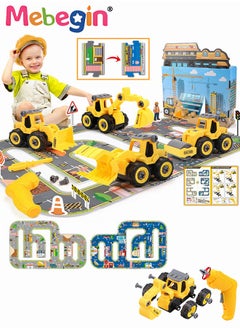 MEBEGIN Construction Vehicle Toys With Play Mat For Kids  Disassembly And Assembly Of Track Toy Car Perfect Toy Cars Party Supplies  - Image 1