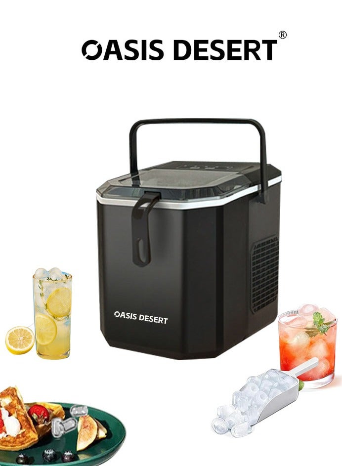 OASIS DESERT Ice Machine Commercial 15kg Household Small Intelligent Mini Automatic Round Ice Making Machine - Image 1