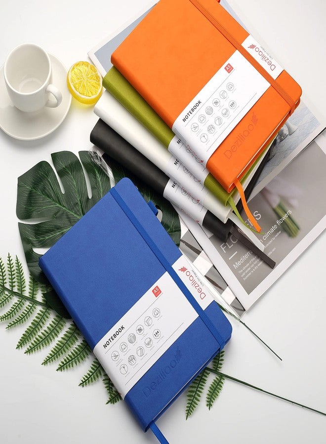 Deziliao Lined Journal Notebooks with Pen Loop, Hardcover Notebook Journal for Work, 100Gsm Premium Thick Paper with Inner Pocket, Medium 5.7"x8.4", （Blue, Ruled） - Image 2