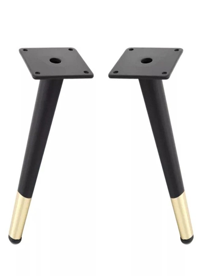 Fascination Sofa Legs Matt Finish Cone Shape Design Furniture Leg Set of 4, 5 Inch, Weight Capecity 350kg Black & Gold - Image 1