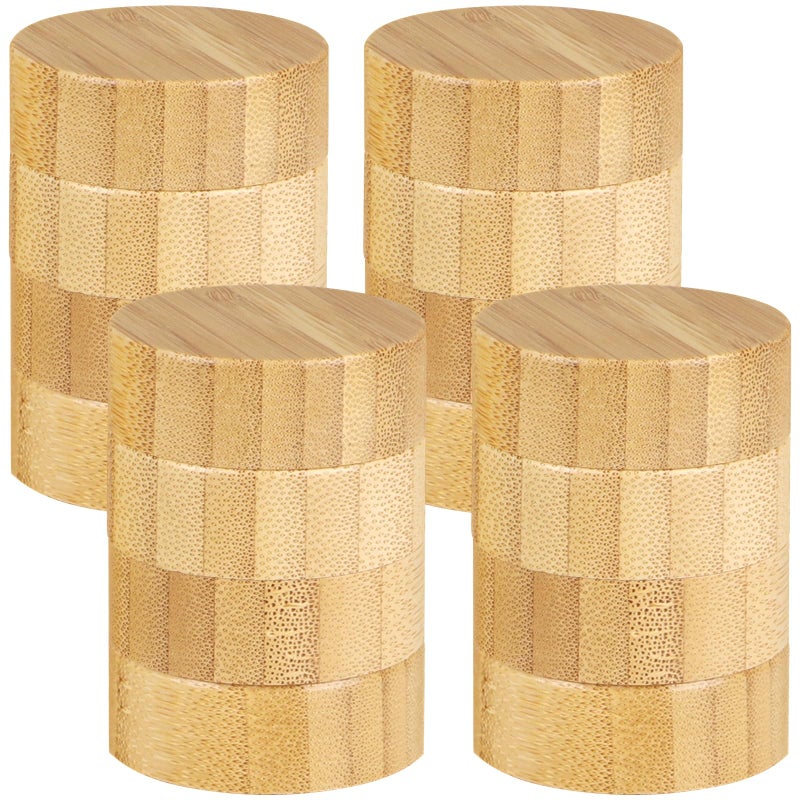 DIMEGON Natural Bamboo Spice Lids - Reusable Leak-proof Wooden Storage Can Lids (16 Pcs, 4oz & 6oz) - Image 2