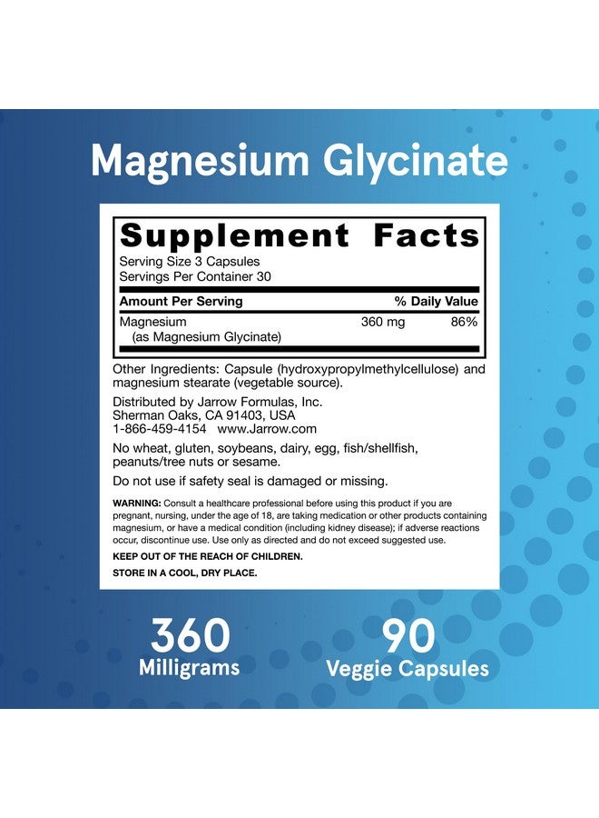 جارو فورملاز كبسولات نباتية من جارو فورميولاز، جليسينات المغنيسيوم - 360 ملغ من المغنيسيوم لكل حصة، تدعم الاسترخاء والنوم الصحي، 90 كبسولة، تكفي لمدة 30 يومًا - Image 5