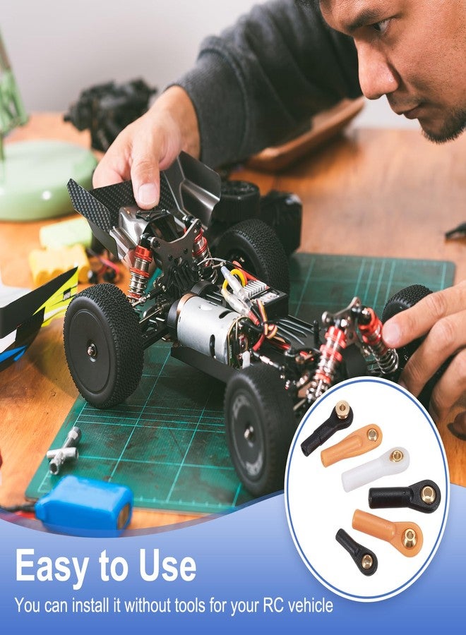 MECCANIXITY M2xL24mm 2mm Center Hole RC Plastic Tied Rod Ends Link Ball Joint Head Kit Ball Head Link Joint with Shim Steering Linkage Upgrade Accessories for RC Crawler Car Pack of 10, Black - Image 5