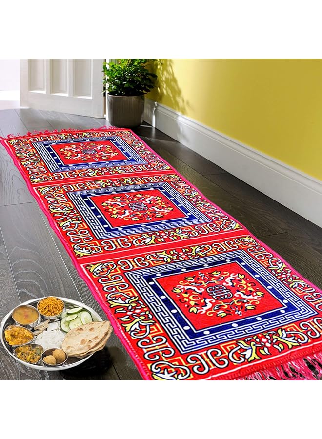 Kuber Industries Velvet Bed Side Runner Home Kitchen Living Area Office Entrance And Multi Purpose Runner 6 Feet X 2 Feet Red Ctktc34006 - Image 5