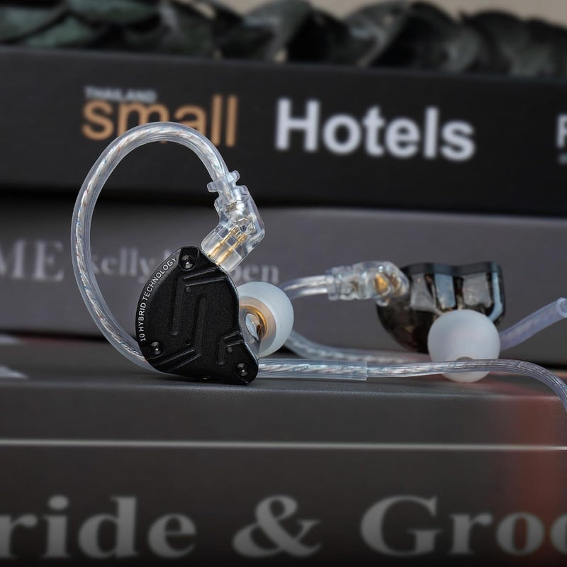 Kinboofi Adjustable build KZ ZS10 Pro X IEM Earphones,in Ear Monitor,HiFi KZ Metal Wired Headphones with 4BA 1DD Hybrid Driver,Wired Earbuds with Detachable 0.75mm 2 pins Cable for Computer Gaming Audiophiles(Dark,No Mic) Stackable design - Image 3
