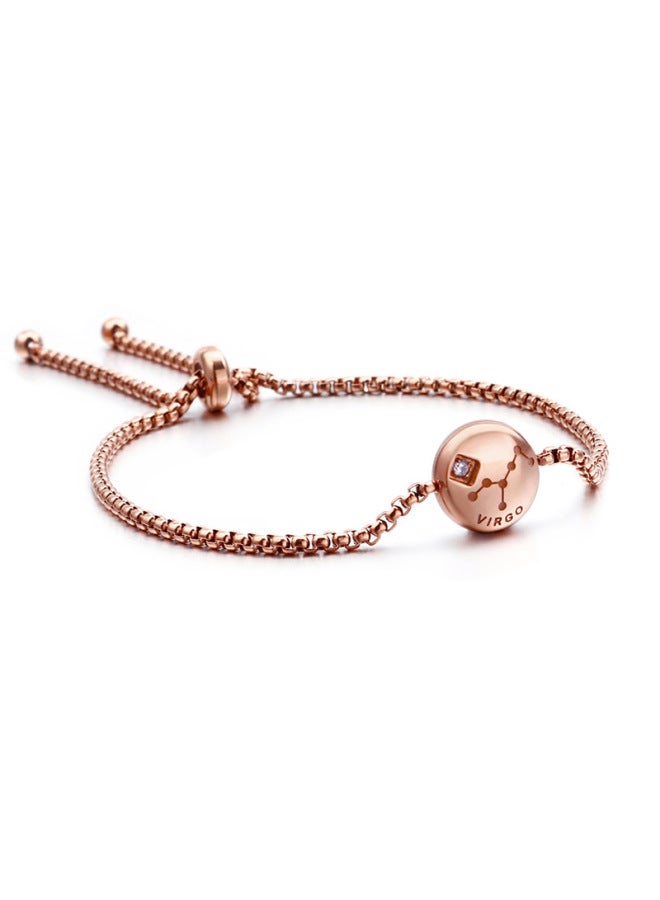 Creative Twelve Constellations Titanium Steel Diamond Bracelet Adjustable Girls Simple And Korean Wind Student elry