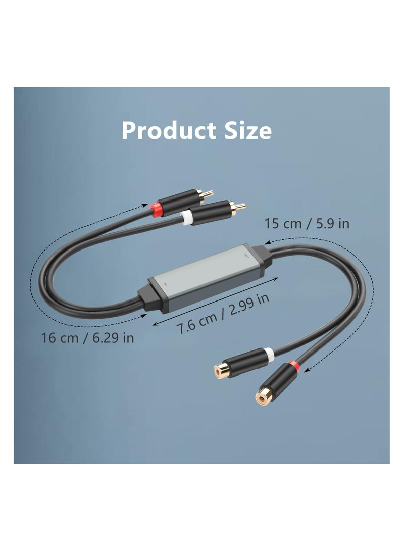 SYOSI عازل ضوضاء الحلقة الأرضية، عازل ضوضاء RCA، مزيل ضوضاء RCA Audio Hum Eliminator، عازل ضوضاء الحلقة الأرضية، يستخدم كابل Jack Audio لإزالة ضوضاء الطنين من نظام الصوت في السيارة/ستيريو المنزل - Image 2