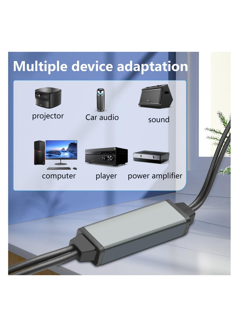 SYOSI عازل ضوضاء الحلقة الأرضية، عازل ضوضاء RCA، مزيل ضوضاء RCA Audio Hum Eliminator، عازل ضوضاء الحلقة الأرضية، يستخدم كابل Jack Audio لإزالة ضوضاء الطنين من نظام الصوت في السيارة/ستيريو المنزل - Image 4
