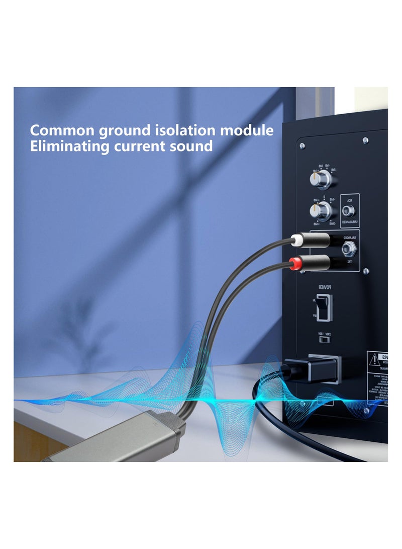 SYOSI عازل ضوضاء الحلقة الأرضية، عازل ضوضاء RCA، مزيل ضوضاء RCA Audio Hum Eliminator، عازل ضوضاء الحلقة الأرضية، يستخدم كابل Jack Audio لإزالة ضوضاء الطنين من نظام الصوت في السيارة/ستيريو المنزل - Image 5