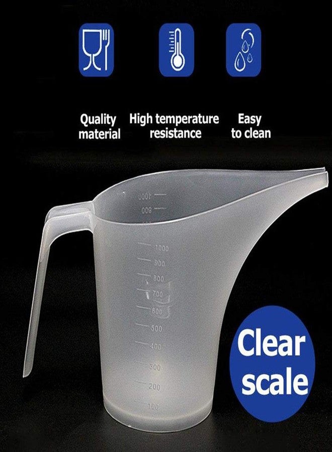 PZRT PP Measuring Pitcher Tip Mouth Plastic Measuring Jug Cup Graduated Surface Cooking Kitchen Bakery Tool Liquid Measure Jug Supplies, 33.8 oz./ 1000ml Capacity - Image 2