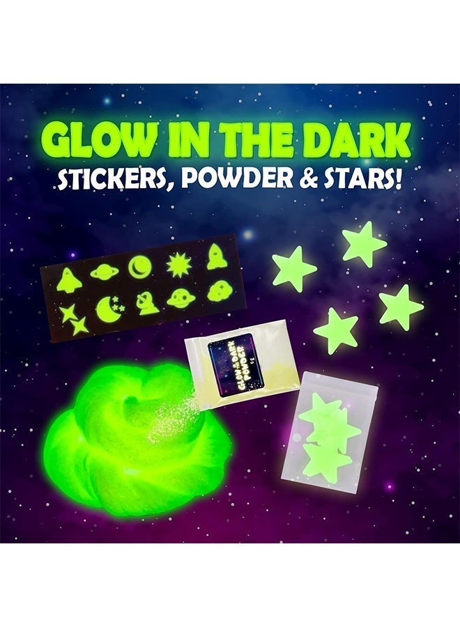 Beauenty Space Slime Kit for Kids 8-12 Years Old, DIY Space Slime Kit with Glow-in-the-Dark Stickers and Galaxy Glitter, Fun Cosmic Craft for Creative Play, Birthday Gift for Boys and Girls - Image 2