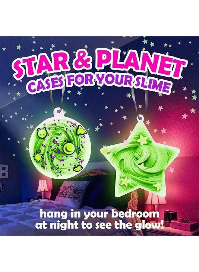 Beauenty Space Slime Kit for Kids 8-12 Years Old, DIY Space Slime Kit with Glow-in-the-Dark Stickers and Galaxy Glitter, Fun Cosmic Craft for Creative Play, Birthday Gift for Boys and Girls - Image 4