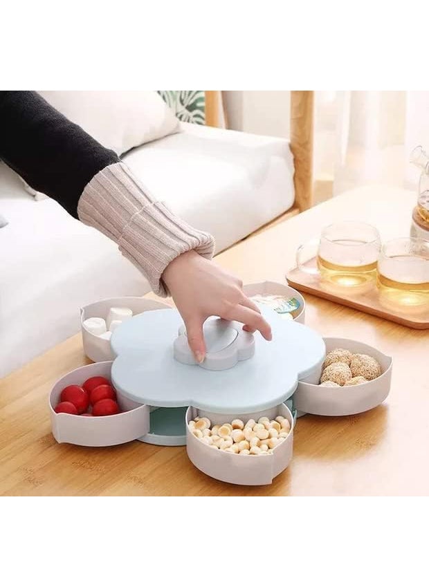 Harshivam Harshivam 5 Petals Candy Box Serving Rotating Tray Dry Fruit Candy Chocolate Snacks Storage BoxStorage Container Masala Box for Home Kitchen Pack of 1  - Image 5