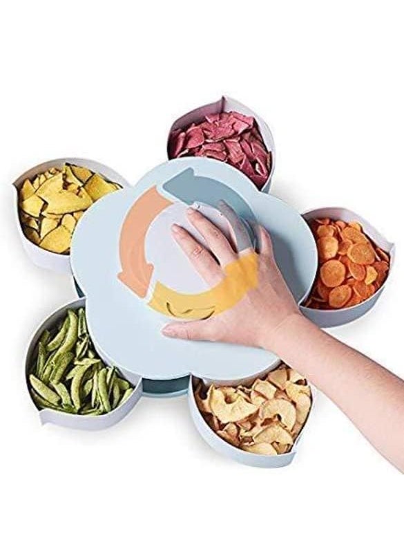 Harshivam Harshivam 5 Petals Candy Box Serving Rotating Tray Dry Fruit Candy Chocolate Snacks Storage BoxStorage Container Masala Box for Home Kitchen Pack of 1  - Image 3