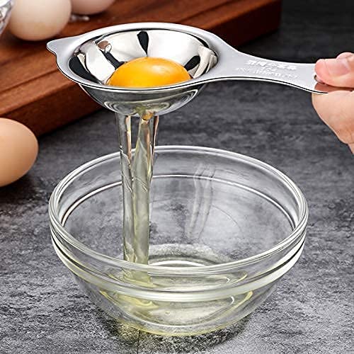 KASQUE Stainless Steel Egg Slicer Boiled Egg Slicer Fruit Slicer Egg Yolk White Separator Egg Strainer Spoon Set of 2 - Image 4
