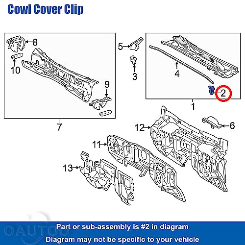 OAUTOO 30pcs Cowl Cover Retainer Belt Weatherstrip Retainer Clips 90467-08108 for Toyota Scion tC xA 4Runner Corolla FJ Cruiser Highlander Matrix Mirai Prius Sienna Lexus ES GS is LC LS LX RC 1998-On - Image 4