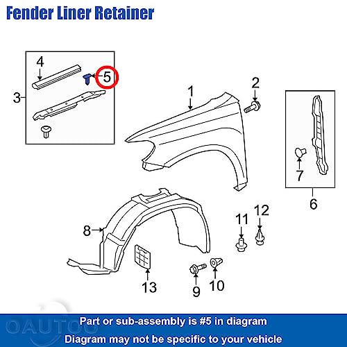 OAUTOO 30pcs Cowl Cover Retainer Belt Weatherstrip Retainer Clips 90467-08108 for Toyota Scion tC xA 4Runner Corolla FJ Cruiser Highlander Matrix Mirai Prius Sienna Lexus ES GS is LC LS LX RC 1998-On - Image 5