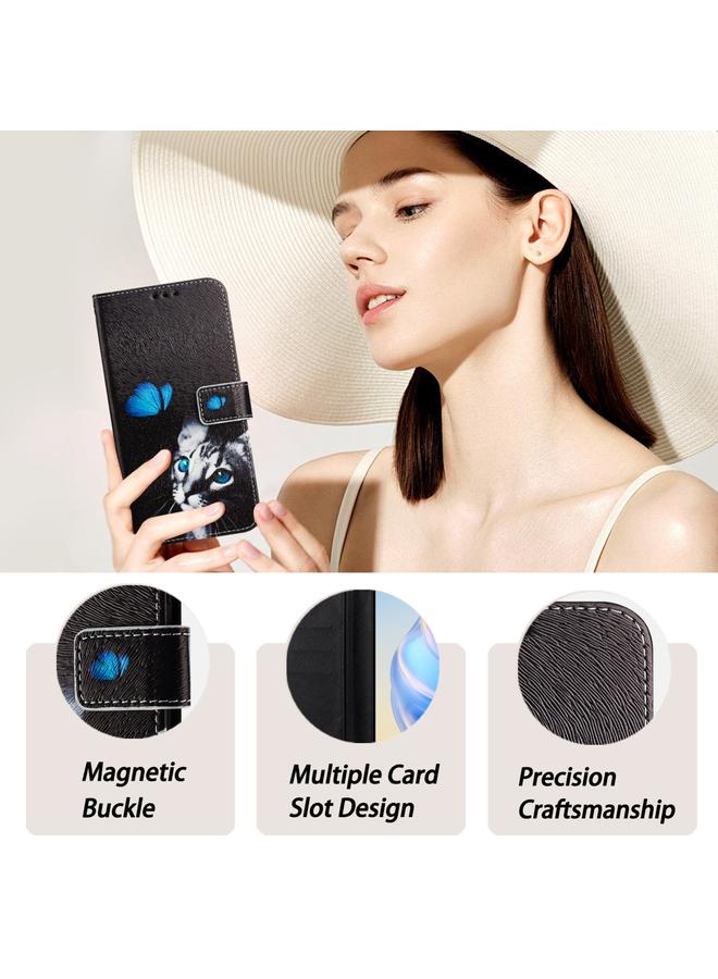 اس-توب جراب لهاتف Samsung Galaxy S24+ 5G، جراب جلدي بنمط رسم ملون فني - Image 5