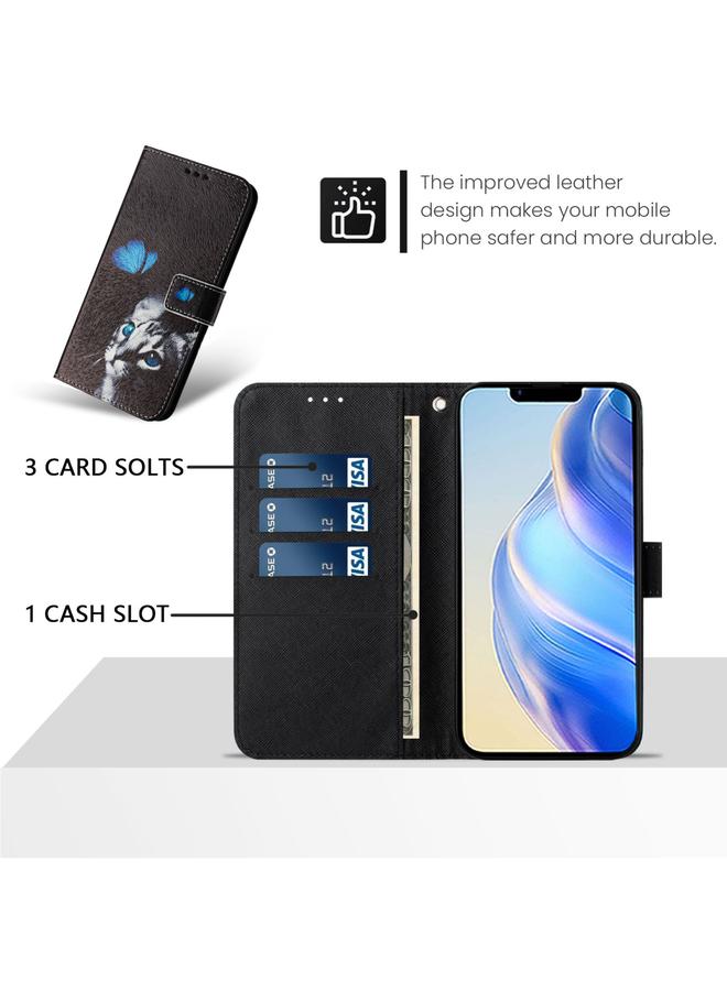 اس-توب جراب لهاتف Samsung Galaxy S24+ 5G، جراب جلدي بنمط رسم ملون فني - Image 4