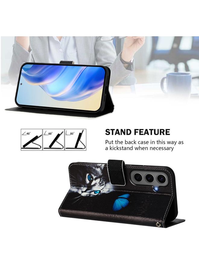 اس-توب جراب لهاتف Samsung Galaxy S24+ 5G، جراب جلدي بنمط رسم ملون فني - Image 3