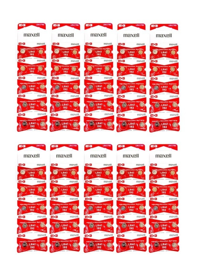 ماكسل 100 قطعة من بطاريات ماكسيل LR41 (192) AG3 القلوية 1.5 فولت