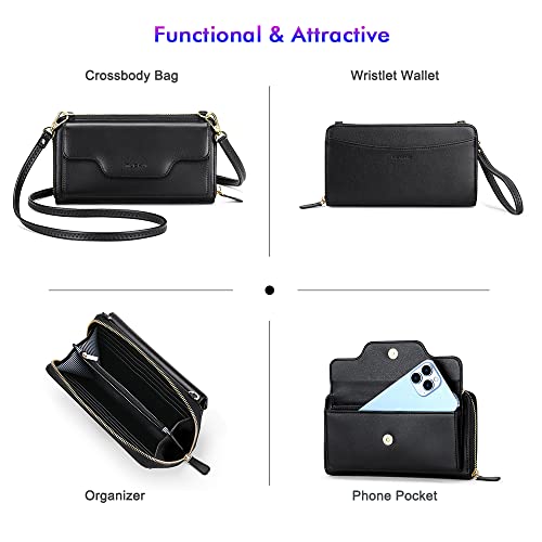 nuoku Women's Crossbody Bag, Navy Blue, RFID Wallet, Adjustable Strap, Fits Most Phones up to 6.7 inches - Image 3