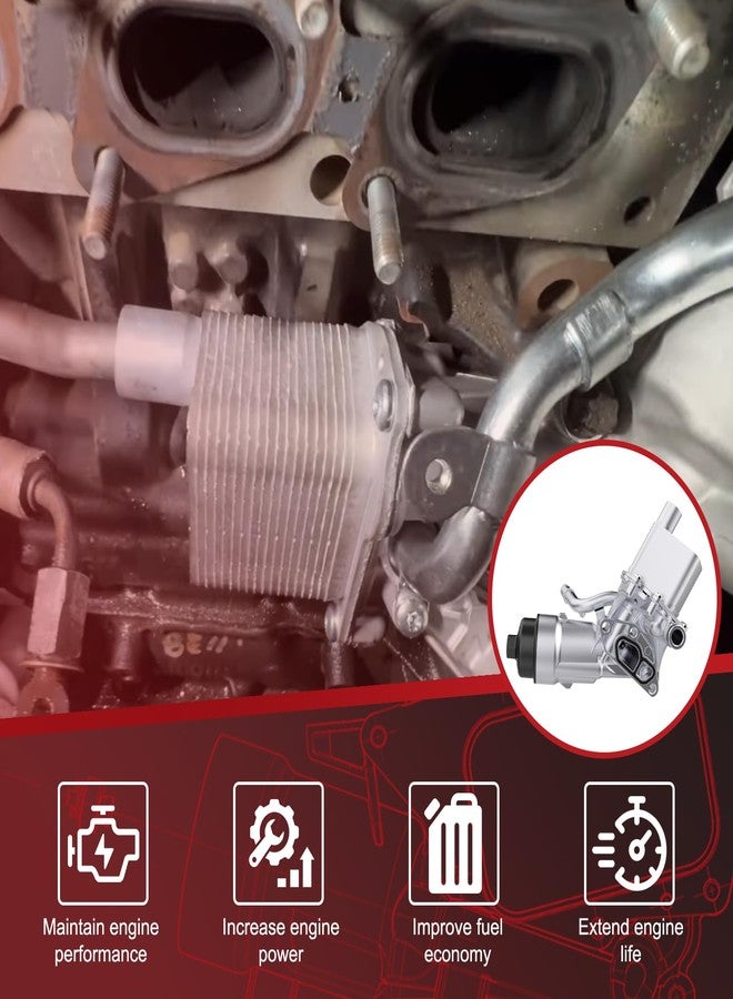 YITHSWAY Aluminum 55566784 Engine Oil Cooler for Chevy Cruze Limited Sonic Trax 1.4L 2011-2020, #OE 918-428 55565388 88179-91400 Oil Filter Housing Adapter Assembly - Image 3