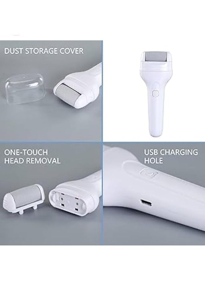Generic Electric Callus Remover for Feet Rechargeable Pedicure Tool Foot Care Foot File All-in-1 Callus Remover Kit for Removing Cracked and Dead Skin from Heels with 3 Roller Heads 2-Speed Battery Display  - Image 3