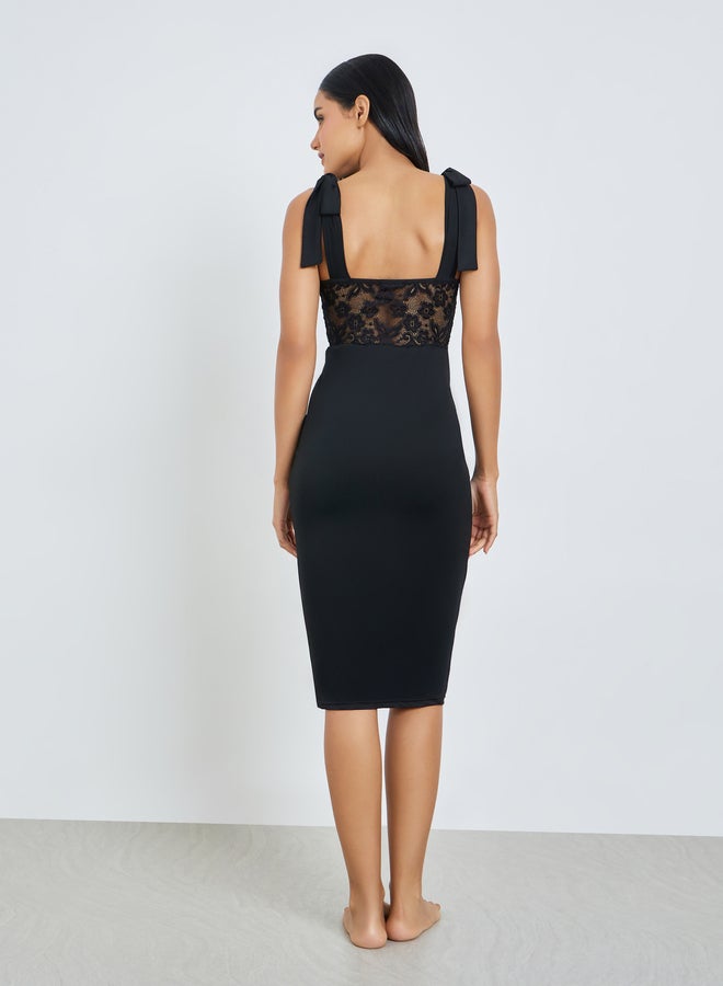 Styli Padded Wired Corset Slip With Ruching and Thigh Slit - Image 3