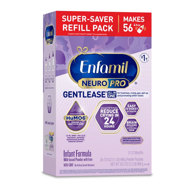 Enfamil NeuroPro Gentlease Baby Formula Brain Building DHA HuMO6 Immune Blend Designed to Reduce Fussiness Crying Gas Spitup in 24 Hrs Infant Formula Powder Baby Milk 352 Oz