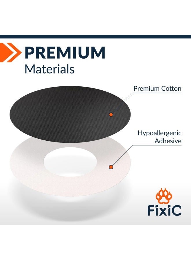 Fixic Freestyle Adhesive Patch 25 PCS – Good for Libre 1, 2, 3 & Plus – Enlite – Guardian – NO Glue in The Center of The Patch – Pre-Cut Back Paper – Long Fixation for Your Sensor! (Black) - Image 2