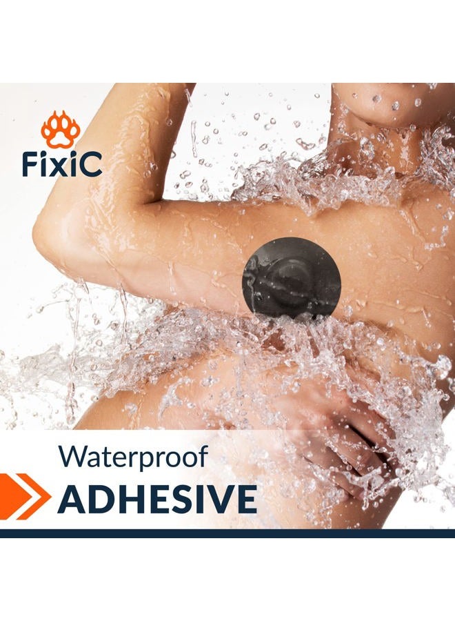 Fixic Freestyle Adhesive Patch 25 PCS – Good for Libre 1, 2, 3 & Plus – Enlite – Guardian – NO Glue in The Center of The Patch – Pre-Cut Back Paper – Long Fixation for Your Sensor! (Black) - Image 4