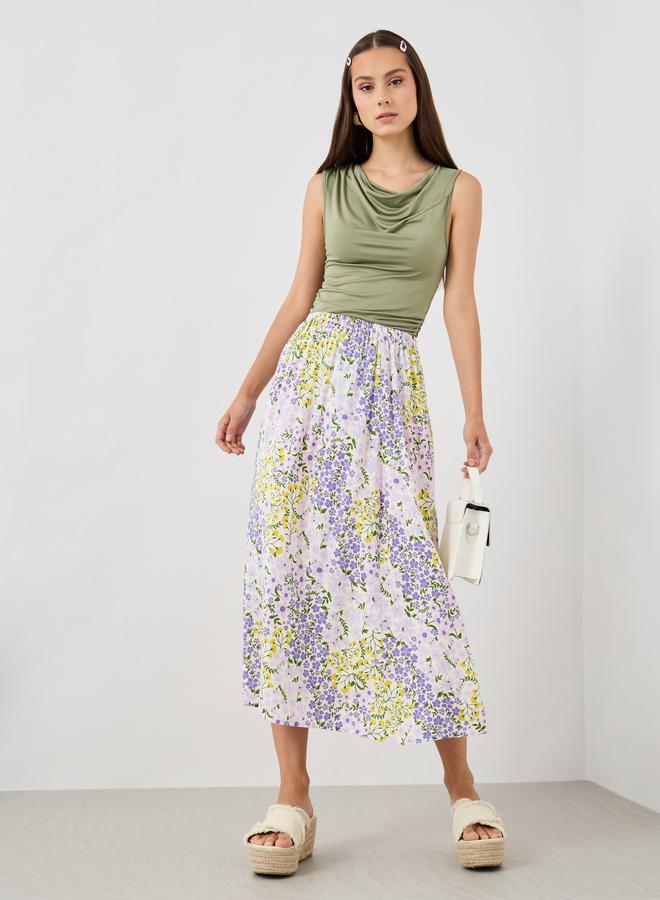 Take Two Take Two All-Over Floral Print A-Line Midi Skirt  - Image 1
