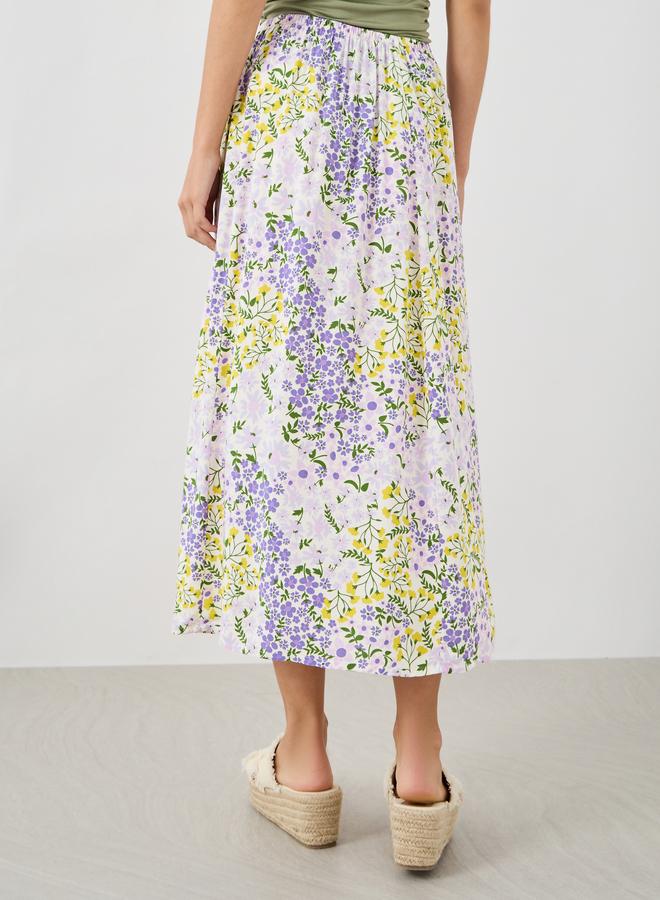 Take Two Take Two All-Over Floral Print A-Line Midi Skirt  - Image 4