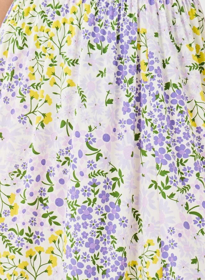 Take Two Take Two All-Over Floral Print A-Line Midi Skirt