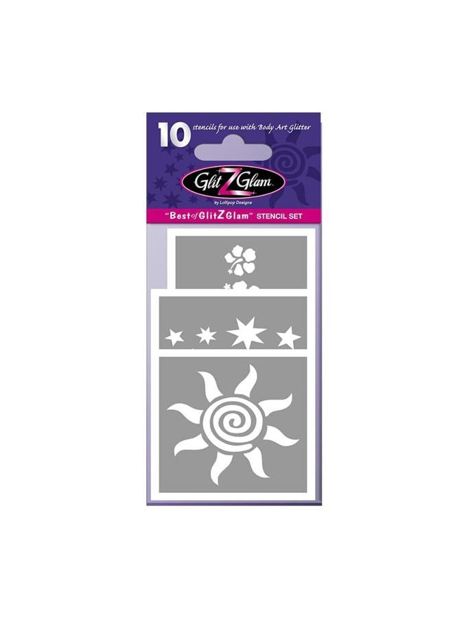 GlitZGlam Tattoo Stencil Set: Best Of Temporary Tattoos Stencils Set By Glitzglam Body Art - Hypoallergenic And Dermatologist Tested! - Image 1