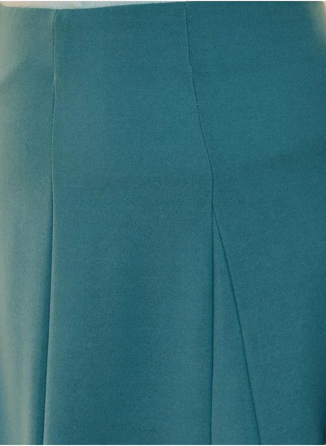 Styli Solid High Rise A-Line Maxi Skirt