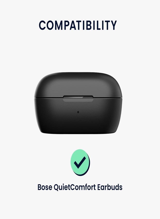 kwmobile Silicone Cover Compatible with Bose QuietComfort Earbuds - Case Cover Stick-On Skin with Clip - Dark Blue - Image 2