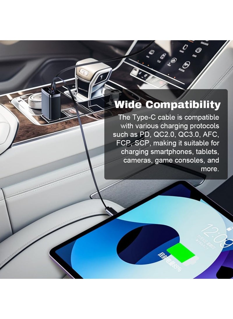 TIKNIA Retractable Car Charger, 3 in 1 Fast Car Phone Charger 125W, 1 Retractable Cable Type C and USB Car Charger, Compatible with iPhone 15/14/13/12/11, Galaxy, Pixel  - Image 4