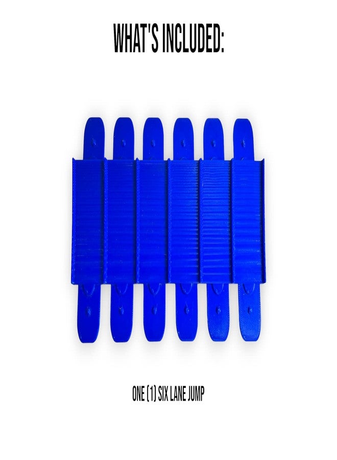 TechConnext 6 Lane Jump | Compatible with Hot Wheels Super 6 Lane Raceway Set | 6 Lane Stop (Blue) - Image 2