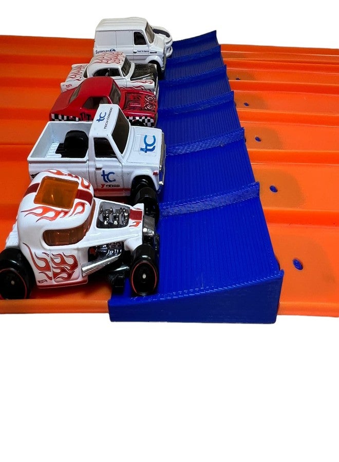 TechConnext 6 Lane Jump | Compatible with Hot Wheels Super 6 Lane Raceway Set | 6 Lane Stop (Blue) - Image 1