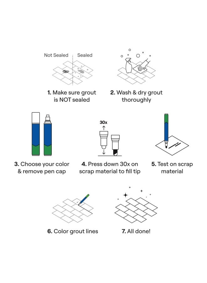 Generic - Grout Pen Light Grey Tile Paint Marker Waterproof Grout Paint Tile Grout Colorant And Sealer Pen Light Grey Narrow 5Mm Tip 7Ml - Image 1
