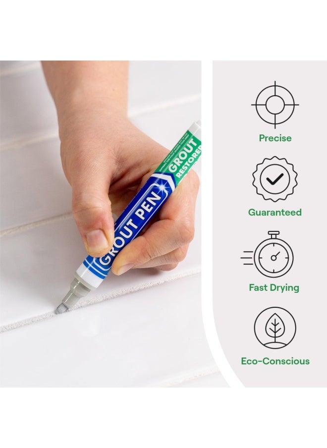 Generic - Grout Pen Light Grey Tile Paint Marker Waterproof Grout Paint Tile Grout Colorant And Sealer Pen Light Grey Narrow 5Mm Tip 7Ml - Image 1