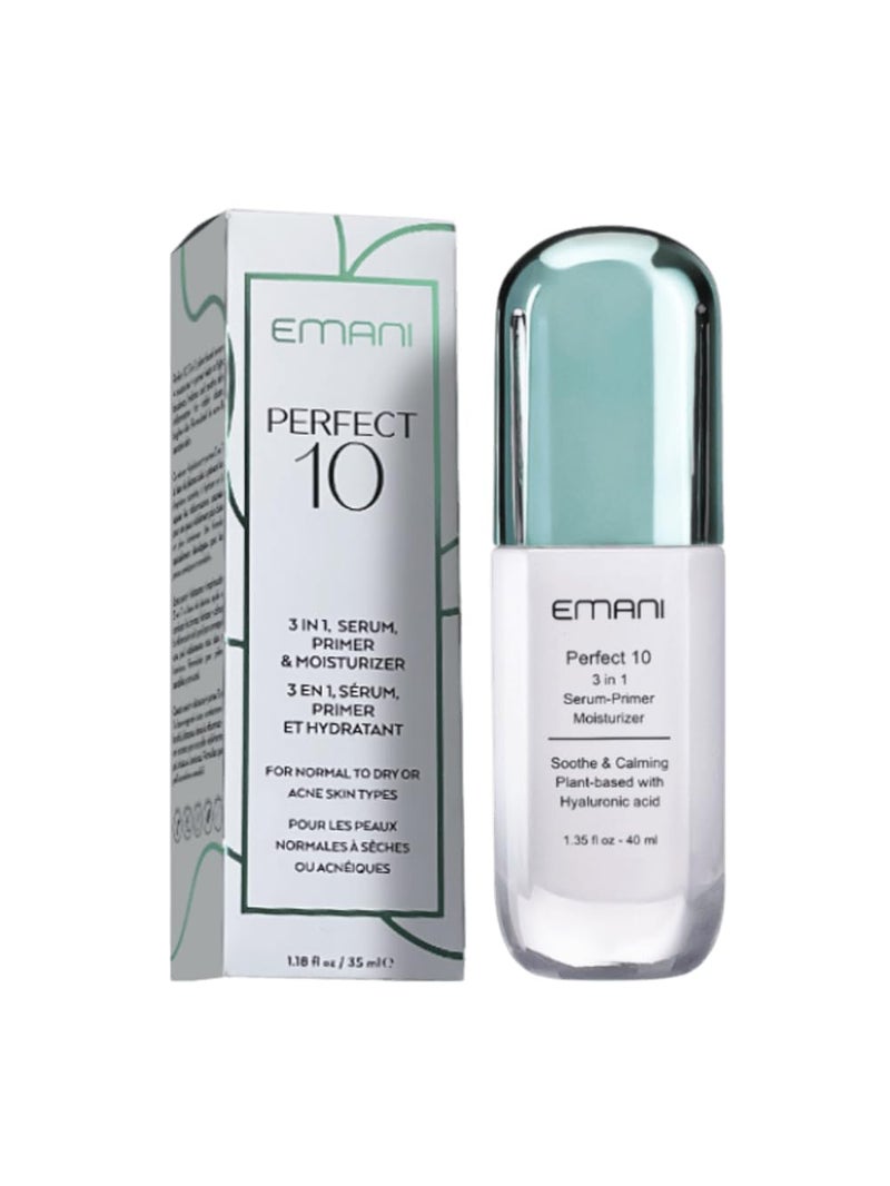 Emani Perfect 10 - All-in-One Primer for Face, Moisturizer Serum for Sensitive Skin and Acne Safe, Perfecting & Smoothing Makeup Base - Image 1