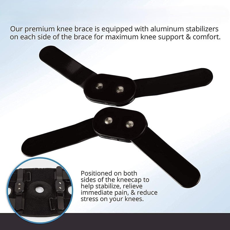 Open Patella Stabilizer Knee Brace with Aluminum Double Stabilizer Hinges - Adjustable Neoprene Padded Compression Sleeve Support for Meniscus Tear, ACL, Knee Pain (XL) - Image 1
