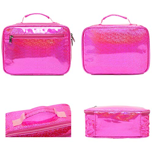 FlowFly Kids Lunch box Insulated Soft Bag Mini Cooler Back to School Thermal Meal Tote Kit for Girls, Boys,Pink - Image 5
