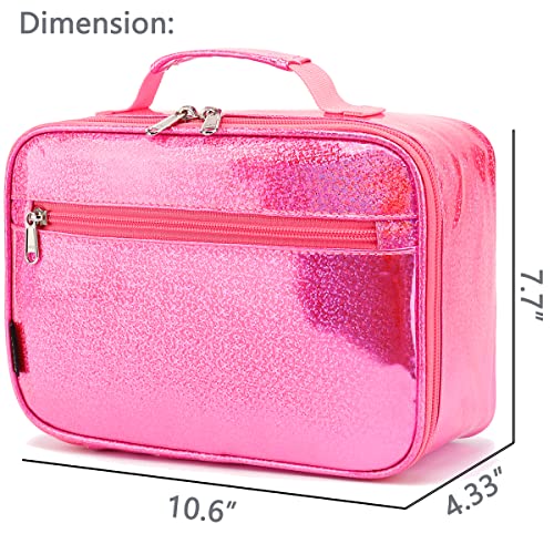 FlowFly Kids Lunch box Insulated Soft Bag Mini Cooler Back to School Thermal Meal Tote Kit for Girls, Boys,Pink - Image 3