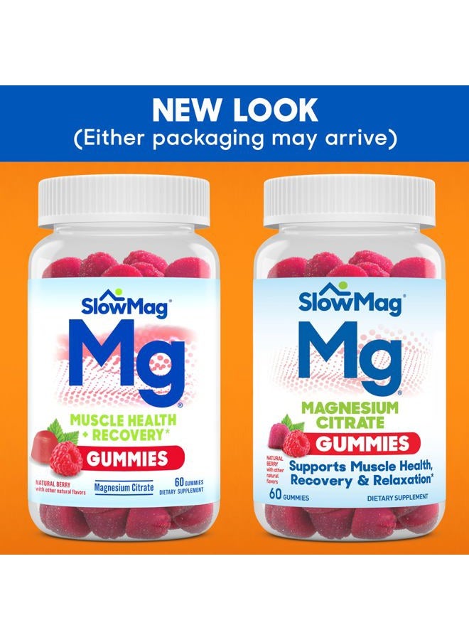 Slow-Mag SlowMag Magnesium Citrate Gummies - Supports Muscle Health, Recovery & Relaxation, Natural Berry Flavored, 60 Count - Image 2