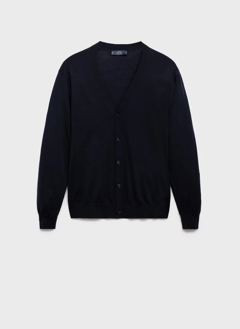 Mango Man  100% merino wool cardigan for Men | Best Price UAE
